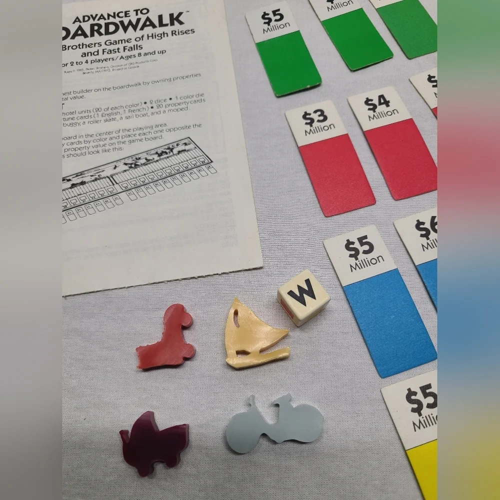 Vintage 1985 Advance To Boardwalk Board Game Parker Brothers Not Complete - Picture 2 of 6